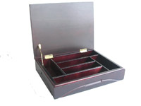 wooden gift box in hinged lid